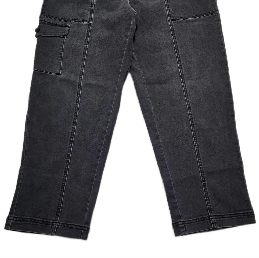 Time and Tru Women's Cargo Utility Jeans Washed Black Size 14 High Rise - Picture 5 of 12